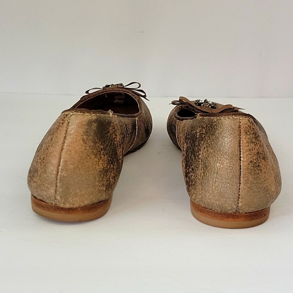 Fossil Burnished Leather Ballet Flats with Owl Charms Bronze Size 7 - Picture 9 of 12